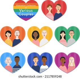 illustration collection of various couples