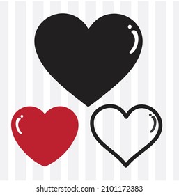 Illustration collection vector heart, icon, symbol, website