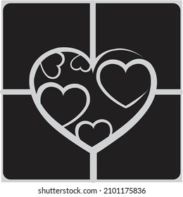 Illustration collection vector heart, icon, symbol, website