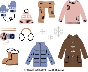 illustration collection of winter fashion items