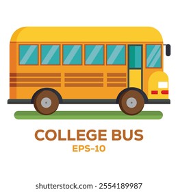 Illustration of College bus Isolated on white