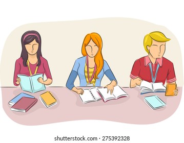 Illustration der Studenten Seite an Seite