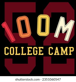 Illustration College Techno with numbers and text urban varsity style basketball and gradient color.