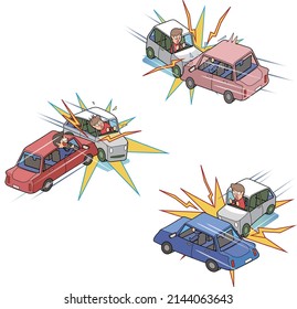 Es una ilustración de un accidente de colisión.