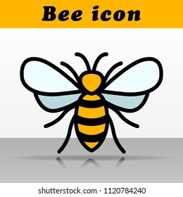 Illustration of color bee vector icon design