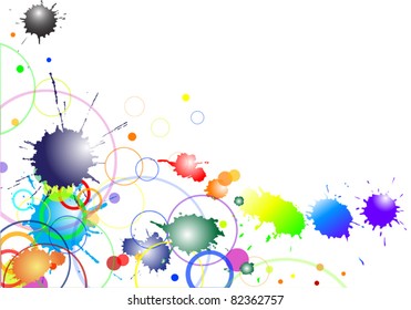 illustration with color blots isolated on white background