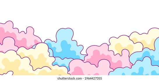 Illustration of color clouds. Background for decoration children party.