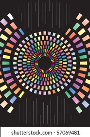 Illustration of Color Combination in Black Background