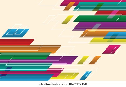 Illustration Farbkombination trapezoides Muster Abstrakter astistischer Hintergrund 