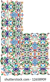 illustration with color corner on white background