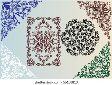illustration with color curled design elements