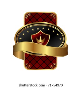 Illustration color decorative ornate gold frame - vector