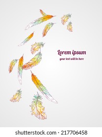 illustration with color feathers