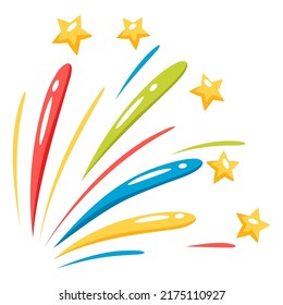 Illustration of color firework. Decoration for celebration.