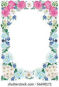 ilustração com quadro de flor de cor no fundo branco