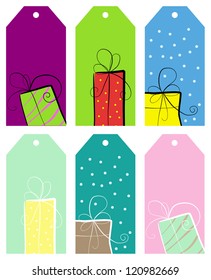 The illustration with color labels and gifts