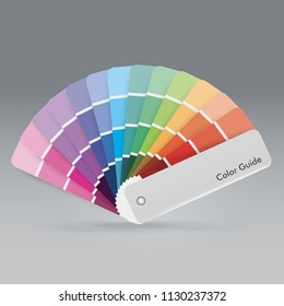 Illustration of color palette guide for print, guide book for designer, photographer and artists 