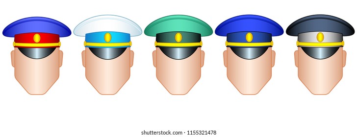 Illustration of the color service cap set