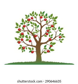 Illustration of Color Tree and Apple.