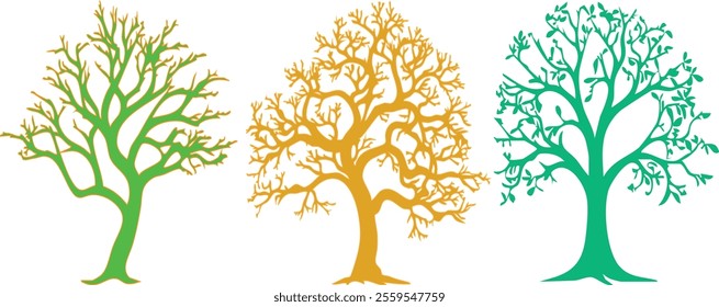 illustration of color tree. can be used for wedding invitation templates or greeting cards. watercolor wedding tree