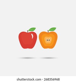 Illustration of colored apples on white background
