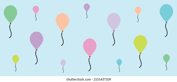 Illustration of colored balloons on blue background vector