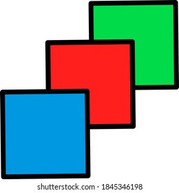 illustration of colored box image for icon, logo and others
