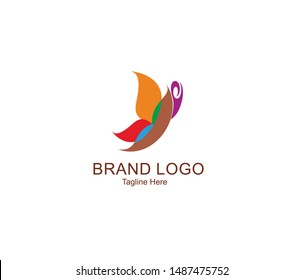 illustration of a colored butterfly logo