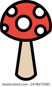  illustration of colored cartoon mushrom icon
