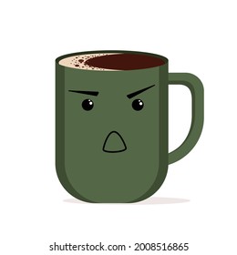 Ilustración de una taza de colores con emociones de ira y agresión