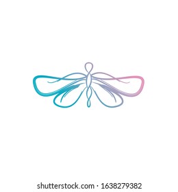 Illustration of a colored dragonfly
