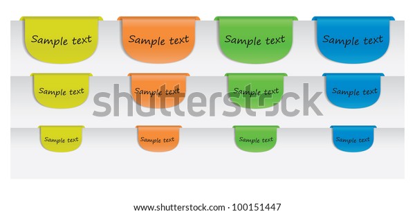 Illustration Colored Labels Sample Text Message Stock Vector (Royalty ...