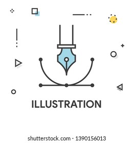 Illustration Colored Line Icon Concept