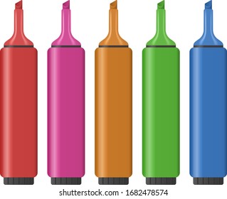 Illustration of colored markers to highlight text.