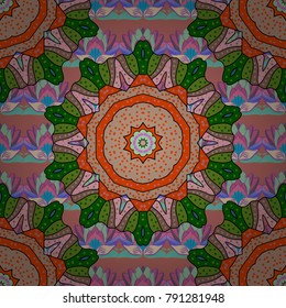 Illustration colored pattern on a beige, pink, green colors. Linear trend style. Template for creating logo, icon, symbol, emblem, monogram frame. Vector design element. Concept abstract luxury decor.