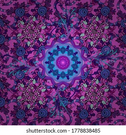 Patrón de color de la ilustración en un color negro, azul y violeta. Plantilla para crear logotipo, icono, símbolo, emblema. Elemento de diseño de vectores. Una decoración abstracta y de lujo. Estilo de tendencia lineal.