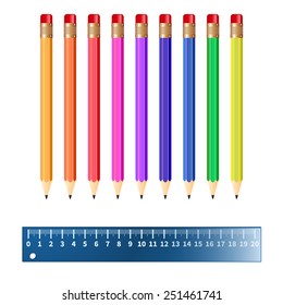 Illustration of colored pencils