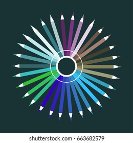 illustration of colored pencils
