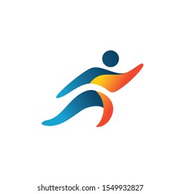 illustration of colored running man