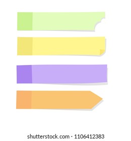 Illustration of a colored set of sticky notes, vector