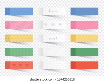 Illustration of a colored set of sticky notes. Flat design modern vector business concept.