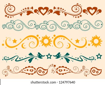 Illustration of Colored Silhouette Border Banner