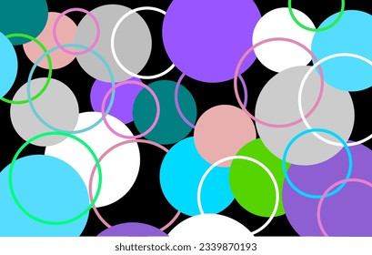 ilustración de esferas coloreadas con fondo negro