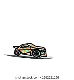 Illustration of a colored sports car