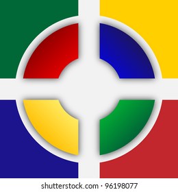 Illustration of colored square sign