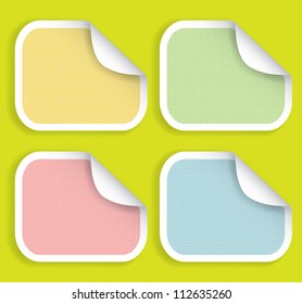 Illustration of colored striped stickers editable for your site - vector format