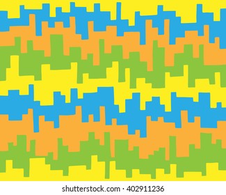 Illustration of colored stripes outline of the city