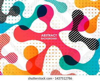 Illustration of colored wavy shapes abstract background.