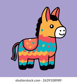 Illustration of a colorful piñata.