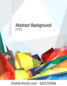 Illustration of colorful abstract background simulating a rocky landscape with a clean area to write on a text.